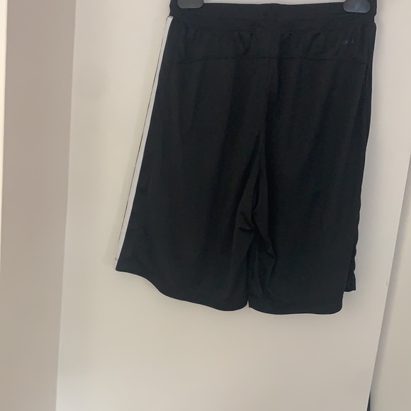 Adidas Black Drawstring Shorts With White Stripes - Picture 12 of 12